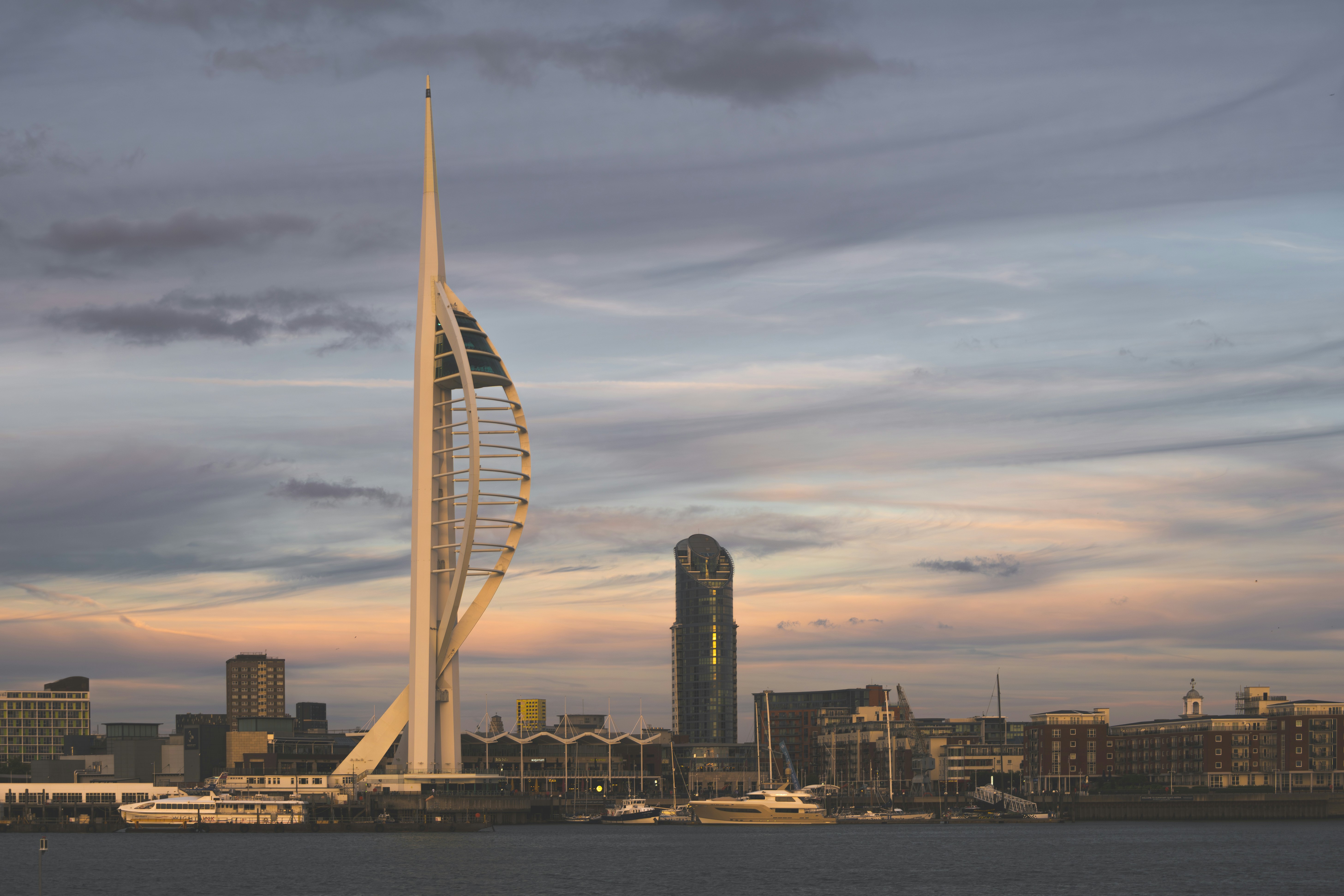 Portsmouth Harbour and the Spinnaker Tower seen from the water
