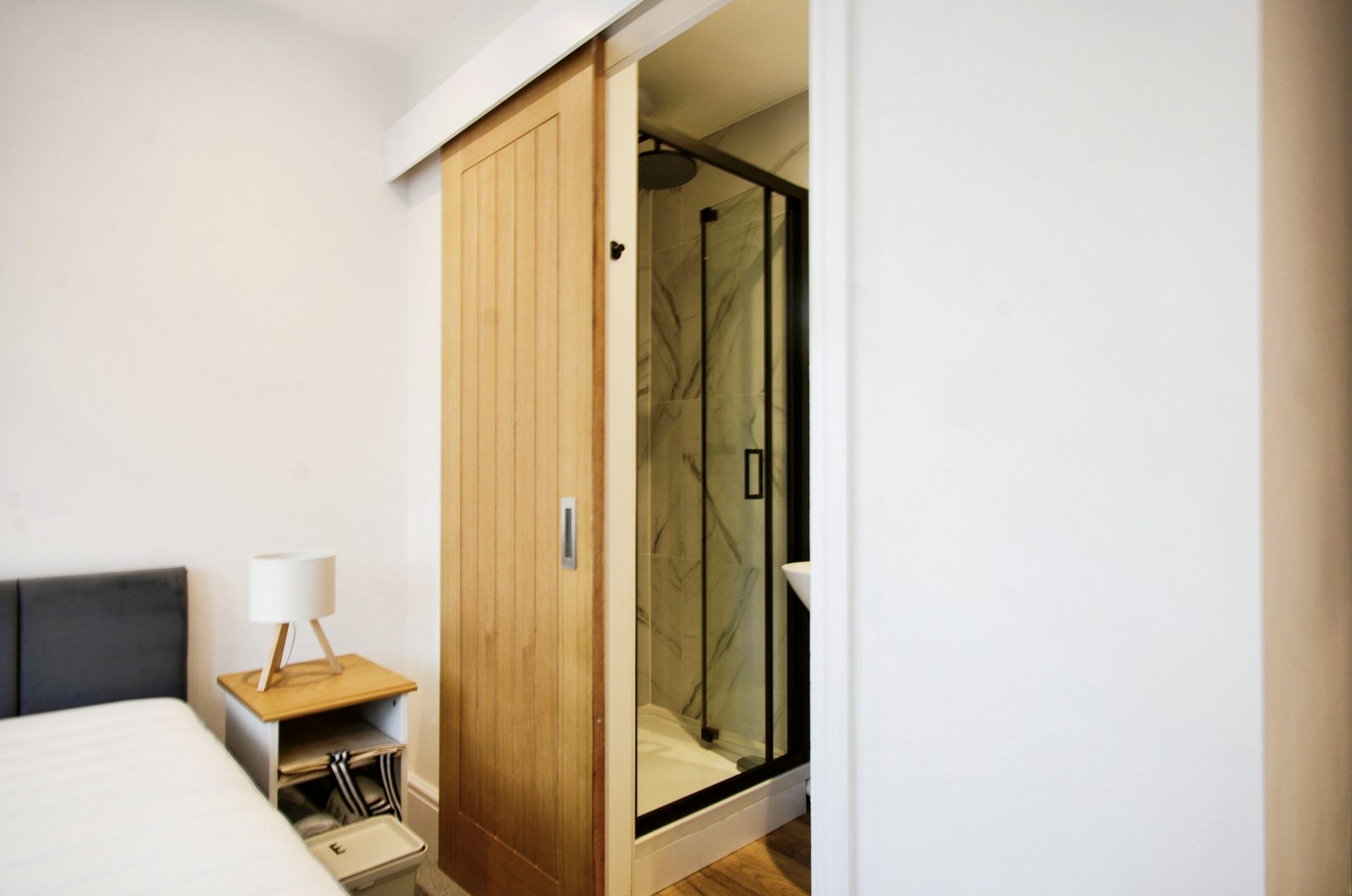 Double bed with bay window