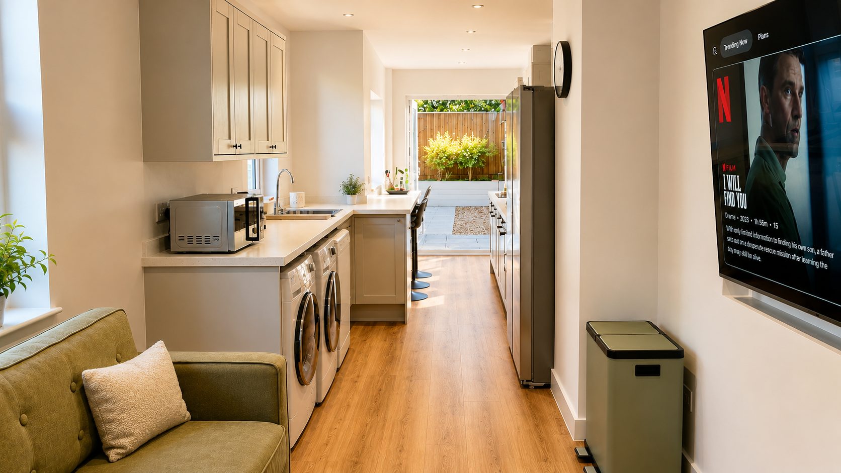 Lounge and kitchen